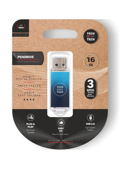 Pendrive 16gb tech one tech be deep usb 2.0/ azul degradado
