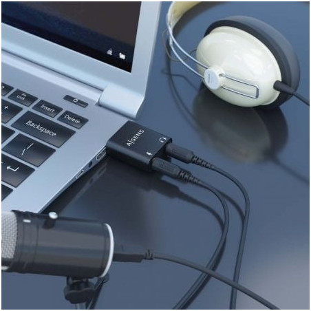 Tarjeta de sonido aisens a106-0768/ usb macho - 2x jack 3.5 hembra