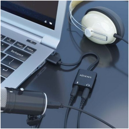 Tarjeta de sonido aisens a106-0769/ usb macho - 2xjack 3.5 hembra
