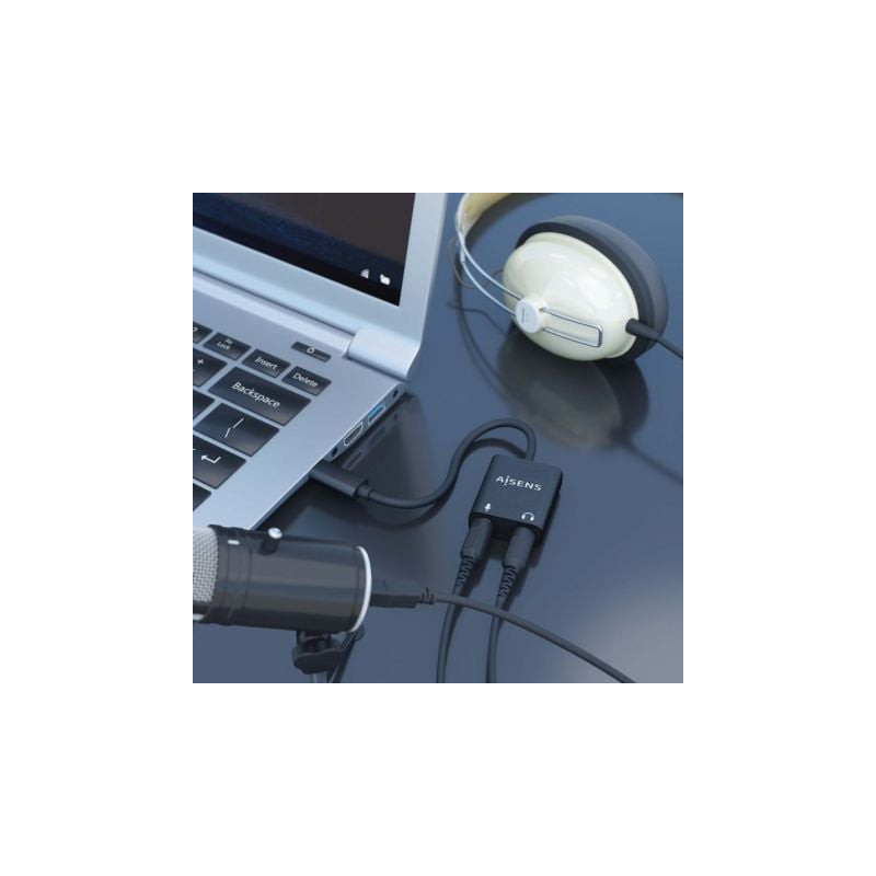Tarjeta de sonido aisens a109-0767/ usb-c macho - 2xjack 3.5 hembra