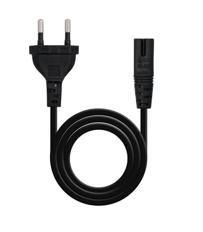 Cable alimentación forma 8 nanocable 10.22.0402/ cee7/16 macho - c7 hembra/ 1.5m/ negro