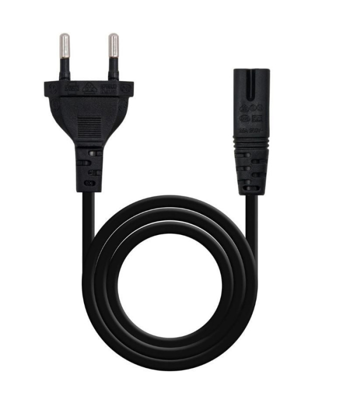 Cable alimentación forma 8 nanocable 10.22.0402-l300/ cee7/16 macho - c7 hembra/ 3m/ negro
