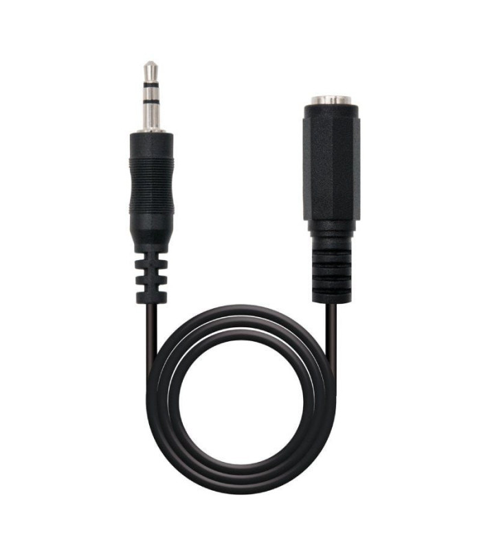 Cable estéreo nanocable 10.24.0203/ jack 3.5 macho - jack 3.5 hembra/ 3m/ negro