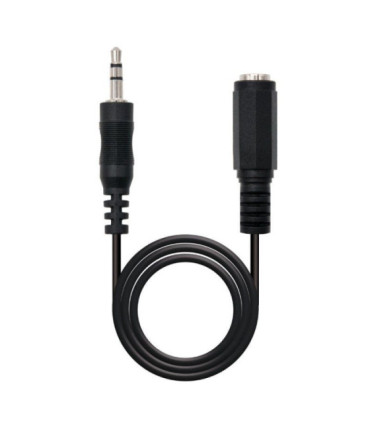 Cable estéreo nanocable 10.24.0203/ jack 3.5 macho - jack 3.5 hembra/ 3m/ negro
