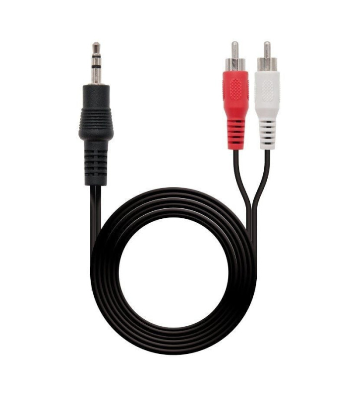 Cable estéreo nanocable 10.24.0303/ jack 3.5 macho - 2x rca macho/ 3m/ negro