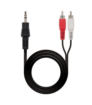 Cable estéreo nanocable 10.24.0303/ jack 3.5 macho - 2x rca macho/ 3m/ negro