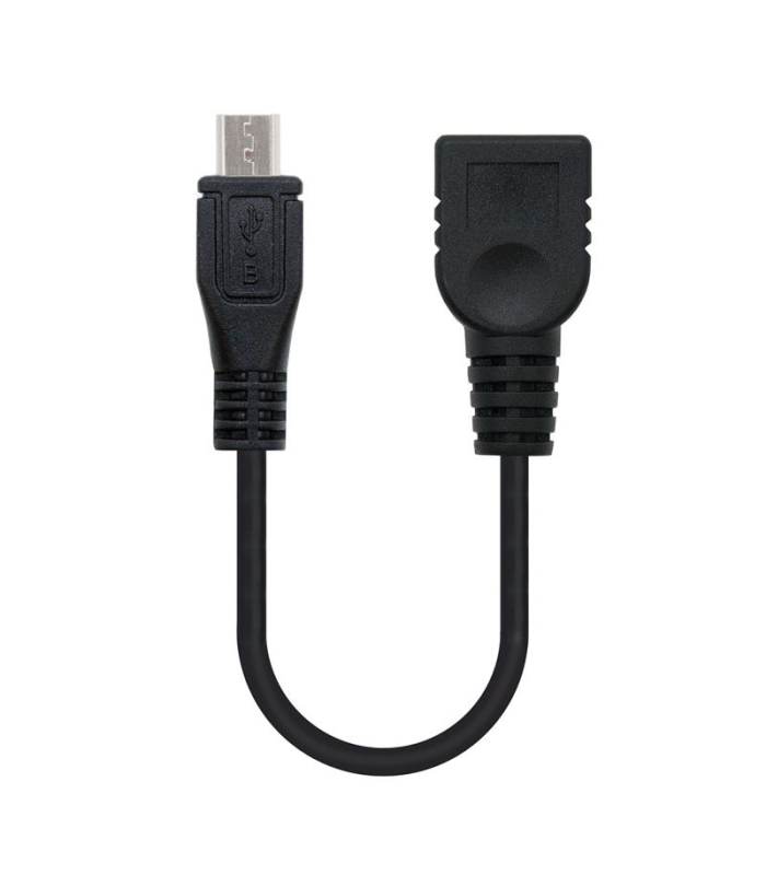 Cable usb 2.0 nanocable 10.01.3500/ microusb macho - usb hembra/ 15cm/ negro