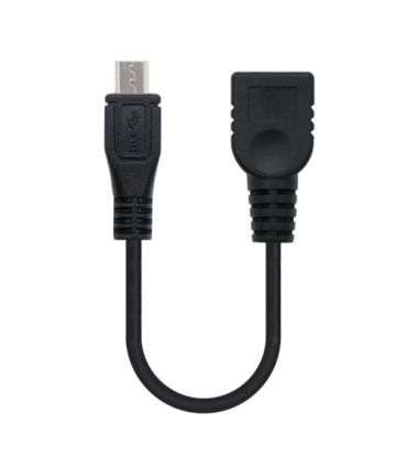 Cable usb 2.0 nanocable 10.01.3500/ microusb macho - usb hembra/ 15cm/ negro