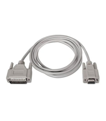 Cable serie null modem nanocable 10.14.0802/ db9 hembra - db25 macho/ 1.8m/ beige