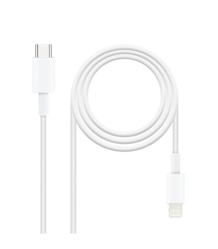 Cable usb 2.0 tipo-c lightning nanocable 10.10.0600/ usb tipo-c macho - lightning macho/ 50cm/ blanco