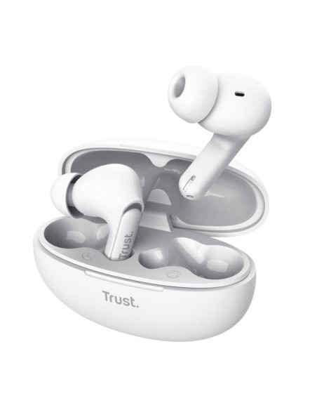 Auriculares bluetooth trust yavi enc con estuche de carga/ blancos