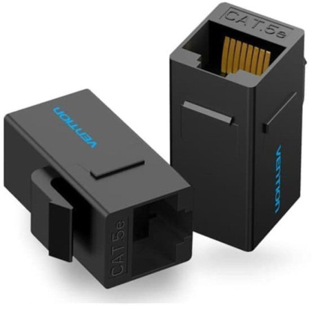 Adaptador conector rj45 vdd-b07-b cat5e utp/ rj45 hembra - rj45 hembra/ negro
