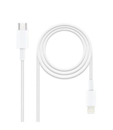 Cable usb 2.0 tipo-c lightning nanocable 10.10.0601/ usb tipo-c macho - lightning macho/ 1m/ blanco