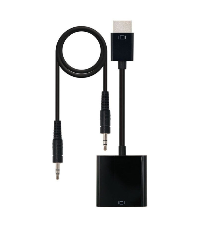 Conversor nanocable 10.16.2001-bk/ hdmi macho - vga hembra/ jack 3.5 hembra/ 10cm/ negro