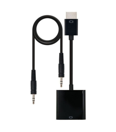 Conversor nanocable 10.16.2001-bk/ hdmi macho - vga hembra/ jack 3.5 hembra/ 10cm/ negro