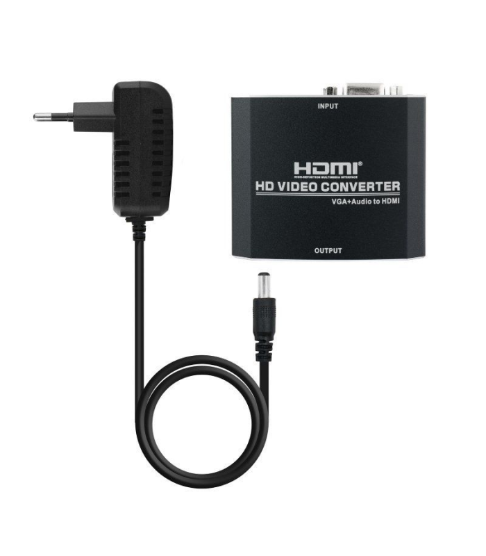 Conversor nanocable 10.16.2101-bk/ hdmi hembra - vga hembra/ jack 3.5 hembra/ 15cm/ negro