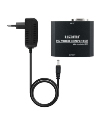 Conversor nanocable 10.16.2101-bk/ hdmi hembra - vga hembra/ jack 3.5 hembra/ 15cm/ negro