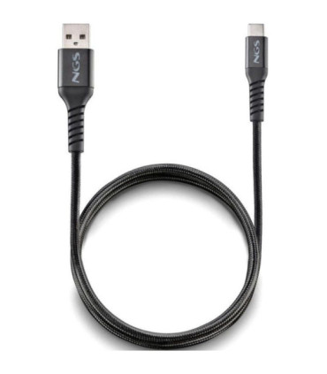 Cable usb 2.0 ngs knot-ac/ usb macho - usb tipo-c macho/ 480mbps/ 1m/ negro