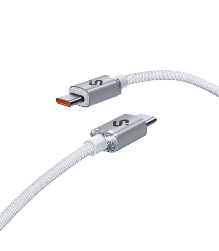 Cable usb 2.0 tipo-c subblim optimus/ usb tipo-c macho - usb tipo-c macho/ hasta 60w/ 480mbps/ 1m/ blanco