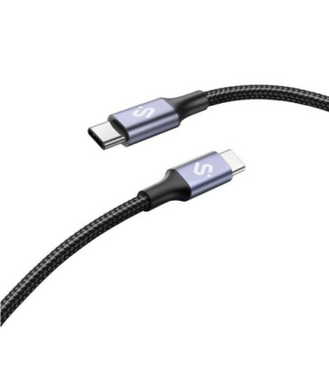 Cable usb 2.0 tipo-c subblim plus/ usb tipo-c macho - usb tipo-c macho/ hasta 100w/ 480mbps/ 1m/ negro