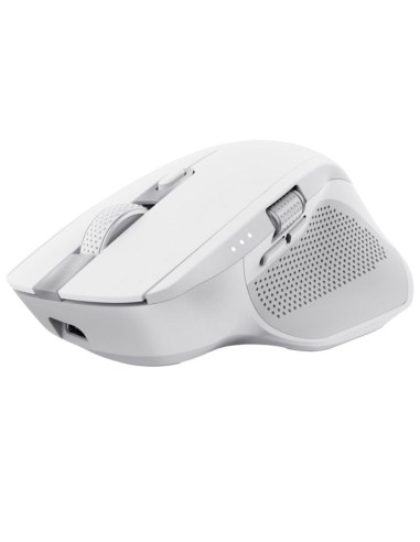 Ratón inalámbrico por bluetooth trust ozaa+/ batería recargable/ hasta 3200 dpi/ blanco