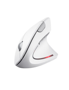 Ratón ergonómico inalámbrico trust verto/ hasta 1600 dpi/ blanco
