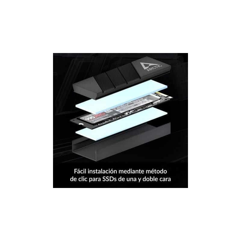 Disipador térmico para ssd m.2 2280 arctic m2 pro/ negro