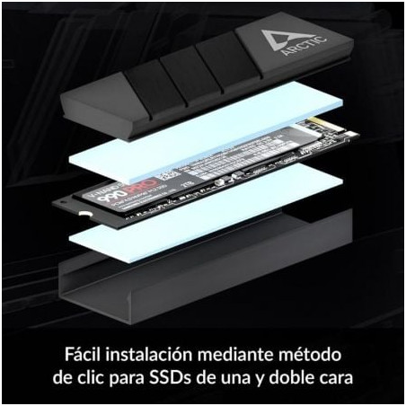Disipador térmico para ssd m.2 2280 arctic m2 pro/ negro