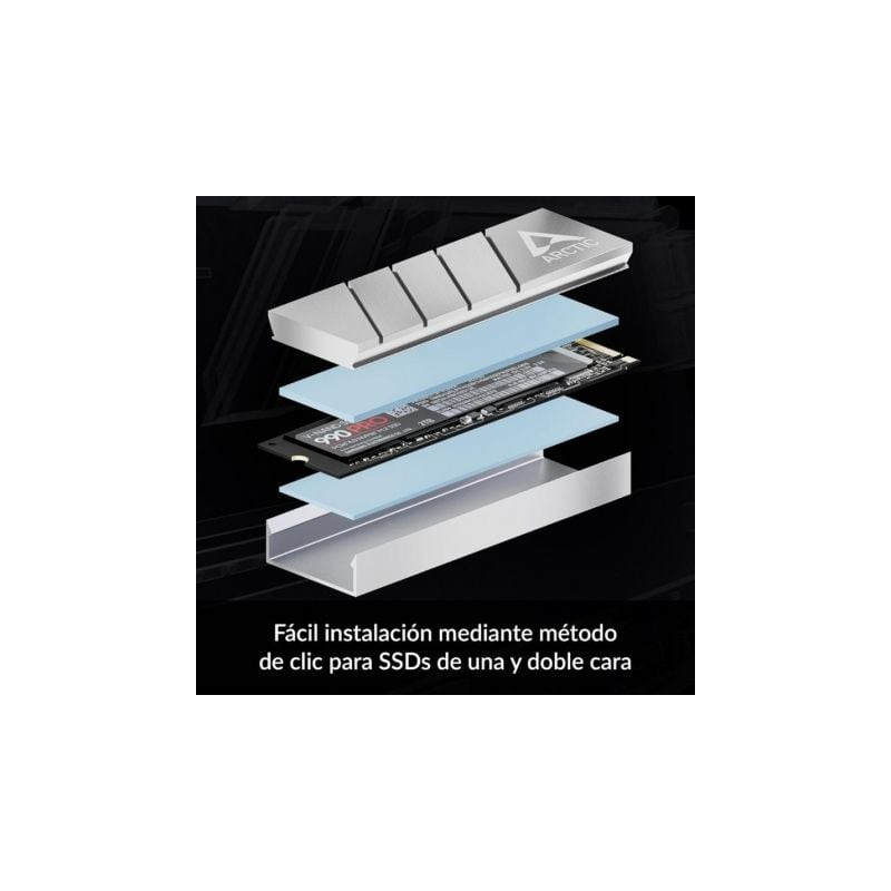 Disipador térmico para ssd m.2 2280 arctic m2 pro/ plata