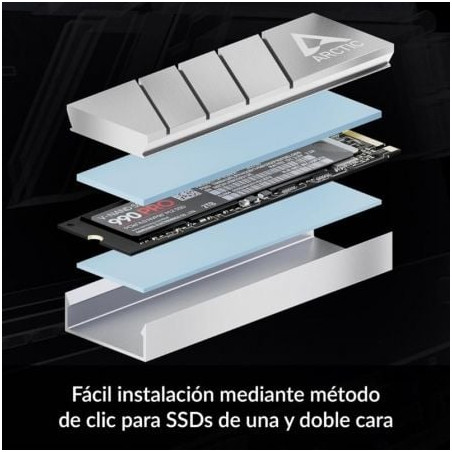 Disipador térmico para ssd m.2 2280 arctic m2 pro/ plata