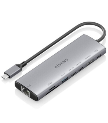 Docking usb tipo-c aisens asuc-8p033-gr/ 1xhdmi 4k/ 1xusb/ 2xusb tipo-c/ 1xrj45/ 1xlector tarjetas/ 1xusb tipo-c pd/ gris