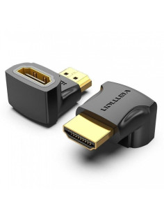 Adaptador hdmi 4k 90º vention aiob0-2/ hdmi macho - hdmi hembra/ pack 2 uds