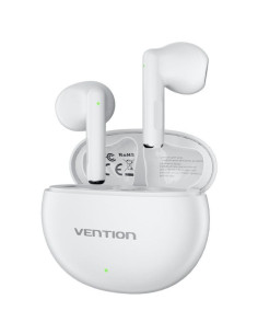 Auriculares bluetooth vention elf 06 nbkw0 con estuche de carga/ autonomía 6h/ blancos