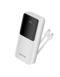 Powerbank 20000mah vention fhpw0/ 22.5w/ blanca/ incluye cable usb tipo-c y lightning