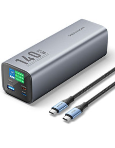 Powerbank 27000mah vention fhvh0/ 140w/ gris/ incluye cable usb tipo-c y lightning