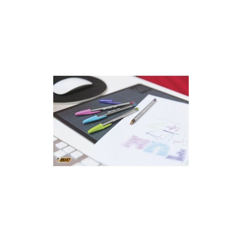 Bolígrafos de tinta de aceite bic cristal fun 921342/ 10 unidades/ colores surtidos