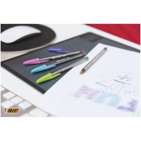 Bolígrafos de tinta de aceite bic cristal fun 921342/ 10 unidades/ colores surtidos