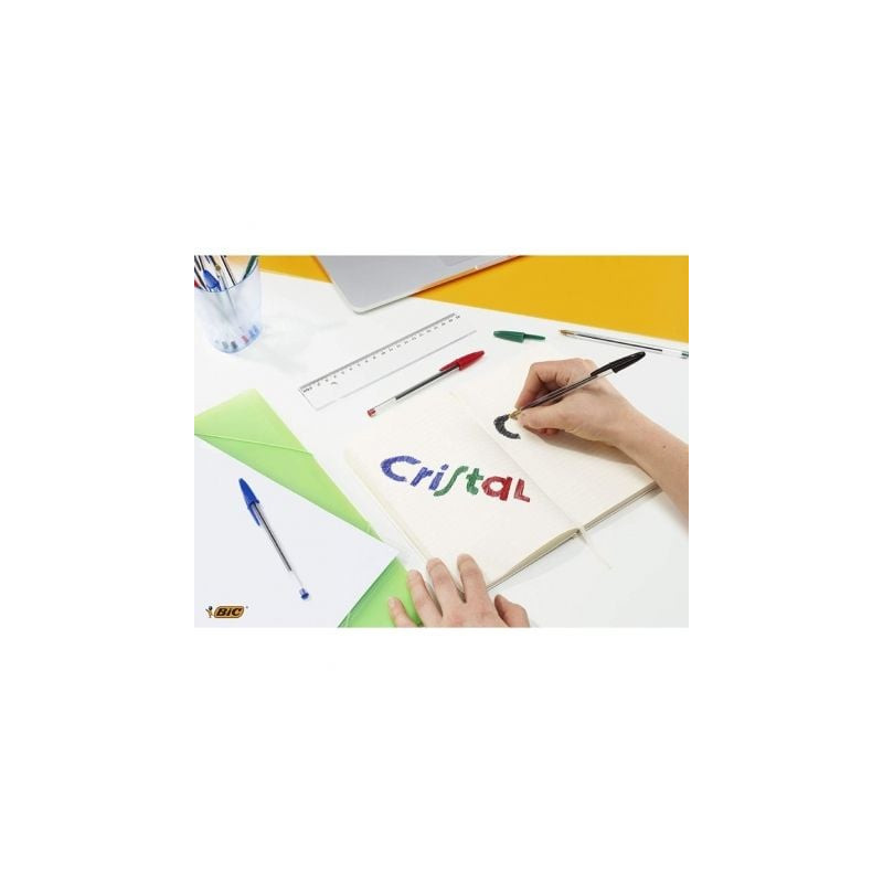 Caja de bolígrafos de tinta de aceite bic cristal original 516345/ 5 unidades/ negros