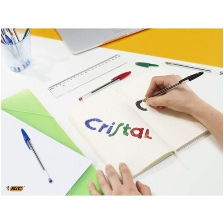 Caja de bolígrafos de tinta de aceite bic cristal original 516345/ 5 unidades/ negros