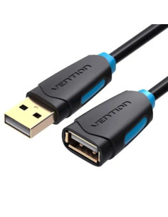 Cable alargador usb 2.0 vention cbcbf/ usb macho - usb hembra/ 1m/ negro