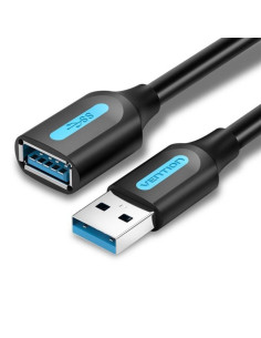 Cable alargador usb 3.0 vention cbhbi/ usb macho - usb hembra/ 5gbps/ 3m/ negro