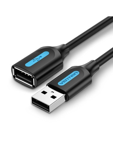 Cable alargador usb 2.0 vention cbibd/ usb macho - usb hembra/ 50cm/ negro