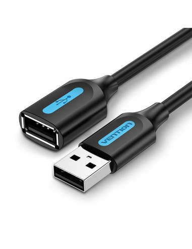 Cable alargador usb 2.0 vention cbibf/ usb macho - usb hembra/ 480mbps/ 1m/ negro