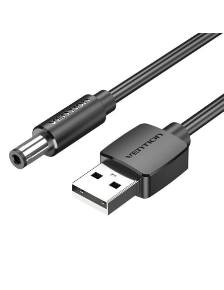 Cable alimentación vention ceybd/ usb-a macho - dc 5.5mm macho/ 50cm/ negro