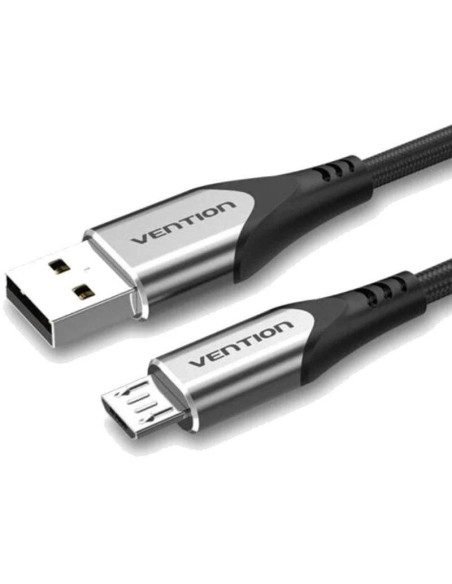 Cable usb 2.0 vention coahc/ usb macho - microusb macho/ hasta 60w/ 480mbps/ 25cm/ gris