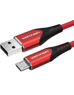 Cable usb 2.0 vention coarg/ usb macho - microusb macho/ hasta 60w/ 480mbps/ 1.5m/ rojo