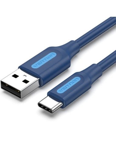 Cable usb 2.0 tipo-c vention coklf/ usb tipo-c macho - usb macho/ hasta 60w/ 480mbps/ 1m/ azul