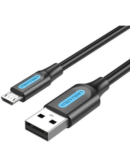 Cable usb 2.0 vention colbg/ usb macho - microusb macho/ hasta 60w/ 480mbps/ 1.5m/ negro