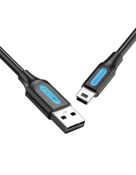 Cable usb 2.0 vention combi/ usb macho - miniusb macho/ hasta 10w/ 480mbps/ 3m/ negro