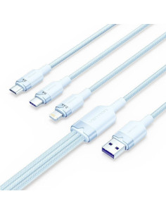 Cable usb 2.0 lightning vention ctrlg/ usb macho/ usb tipo-c macho - microusb macho - lightning macho/ 1.5m/ azul